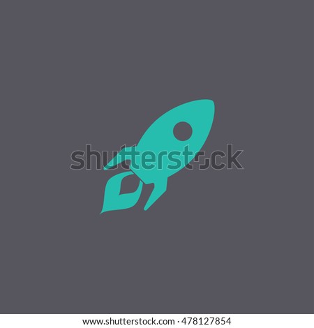 Rocket icon. Flat design style 
