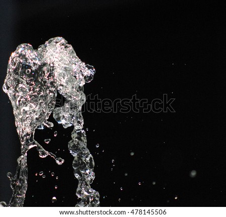 picture of a flying fountain bubbles water
