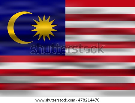 realistic flag malasya Royalty-Free Stock Photo #478214470