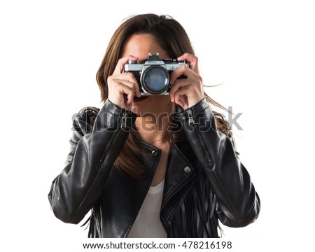 Girl photographing