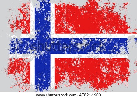Norway grunge, old, scratched style flag