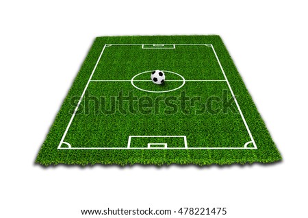 football on green grass isolated