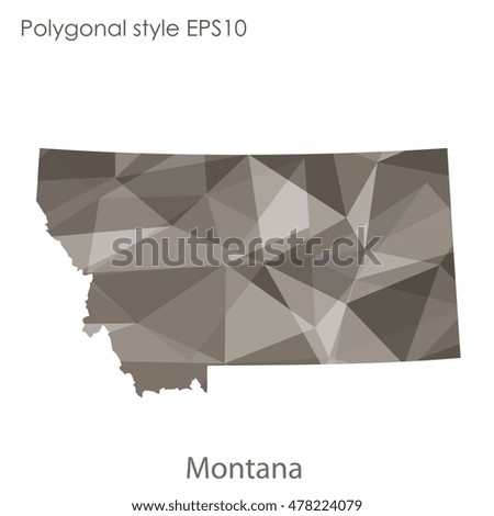 Montana state map in geometric polygonal,mosaic style.Abstract gems triangle,modern design background. Vector illustration EPS10