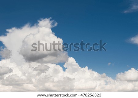 Blue sky background with a white clouds in a sunny day.