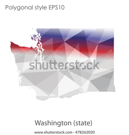 Washington state map in geometric polygonal style.Abstract gems triangle,modern design background. Vector illustration EPS10