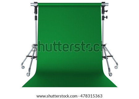 Green backdrop with white background