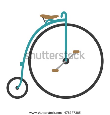 Vintage bicycle flat vector illustration.