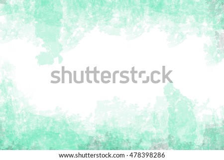 green grunge style water color on white paper background