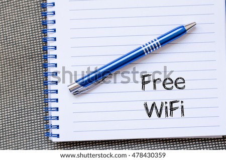 Free wifi text concept write on notebook