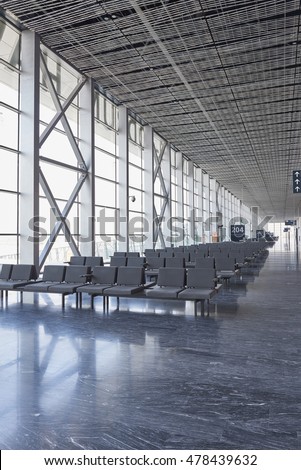 international airport and an airport waiting area
