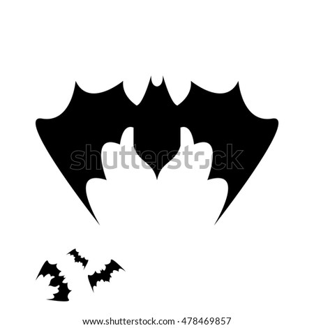 vector halloween bat icon. vector bat silhouette isolated on white