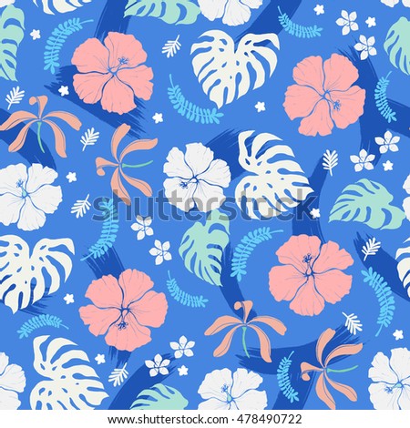 Tropical pattern with fashion seamless creative art print for design 