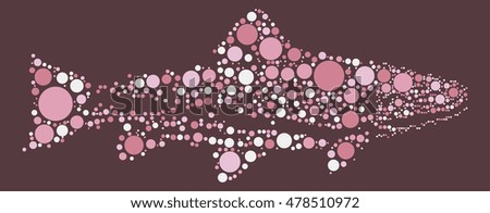 salmon shape vector design by color point