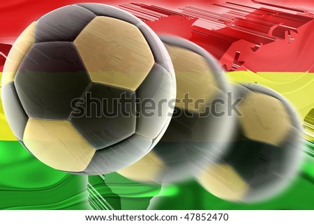 Flag of Bolivia, national country symbol illustration wavy sports soccer football