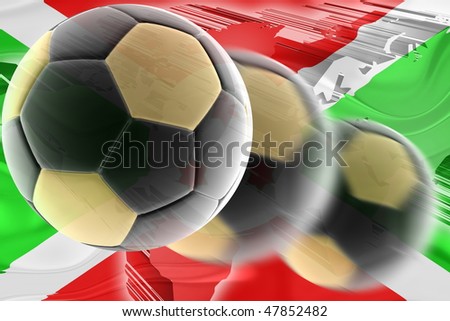 Flag of Burundi, national country symbol illustration wavy sports soccer football