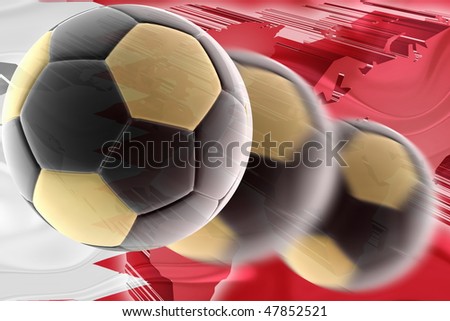 Flag of Bahrain, national country symbol illustration wavy sports soccer football