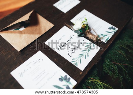 Beautiful decorated wedding invitations