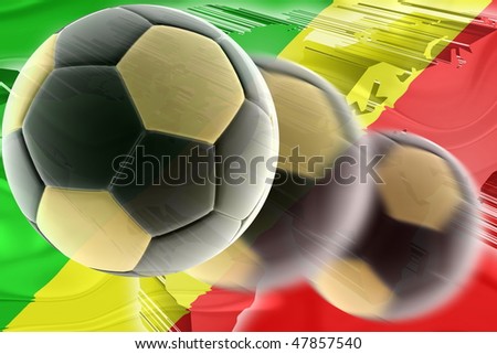 Flag of Congo, national country symbol illustration wavy sports soccer football