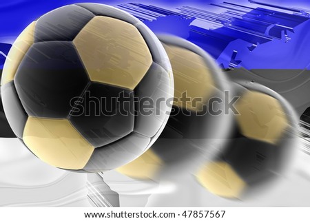 Flag of Estonia, national country symbol illustration wavy sports soccer football