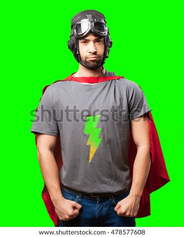 super hero man on white background