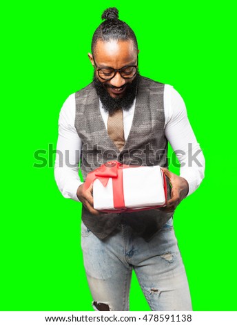 cool black man with a gift