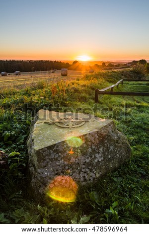 Sunrise at the 'City of Troy' Maze, North Yorkshire, UK
