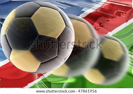 Flag of Namibia, national country symbol illustration wavy sports soccer football
