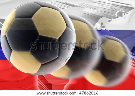 Flag of Russia, national country symbol illustration wavy sports soccer football