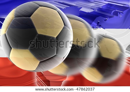 Flag of Serbia and Montenegro, national country symbol illustration wavy sports soccer football