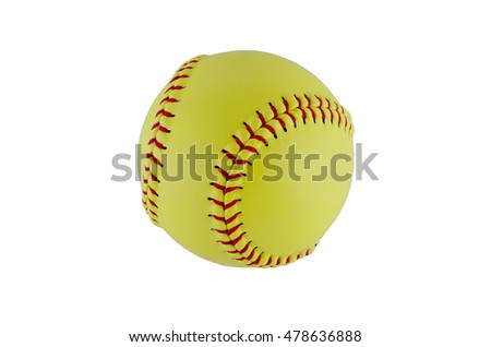 Softball on clear white background. Clipping path included.