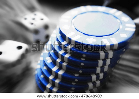 Poker Chips Black & White Stock Photo High Quality 