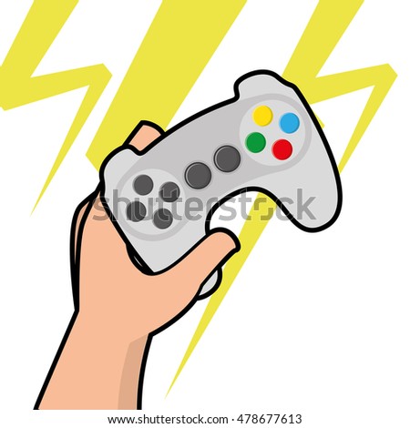 Isolated joystick being held by a hand, Vector illustration