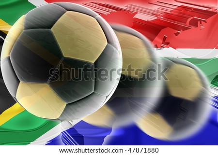Flag of South Africa, national country symbol illustration wavy sports soccer football