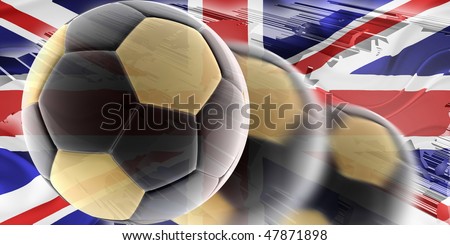 Flag of United Kingdom, national country symbol illustration wavy sports soccer football