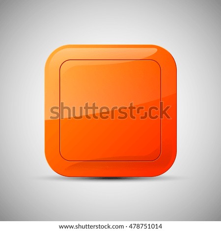 web rounded button for website or app. Isolated bell sign with border, reflection and shadow on background. Vector eps10.