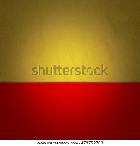 Two-tone yellow and red background with light spots on two different levels and grunge effect