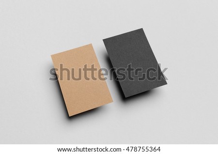 Black & Kraft Business Card Mock-Up (85x55mm)