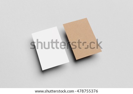 Kraft & White Business Card Mock-Up (85x55mm)