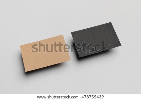 Black & Kraft Business Card Mock-Up (85x55mm)