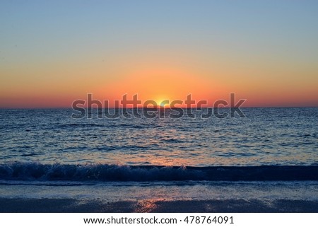 Sunrise over the sea at Marble Beach