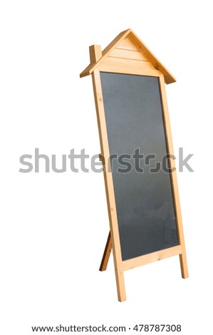 Blank menu blackboard outdoor display Isolated on White Background with Clipping Path