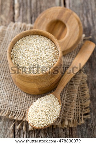 organic quinoa on old background
