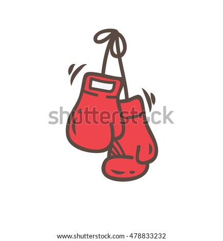 Boxing glove icon in doodle style