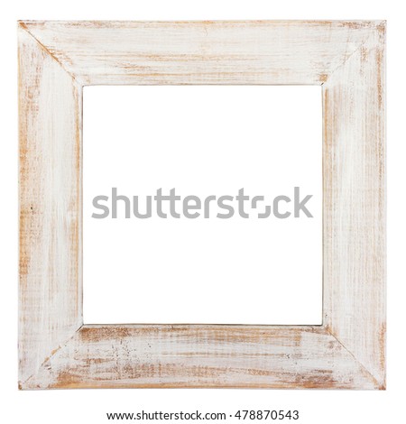 Wooden picture frame isolated on white. Clipping path included.