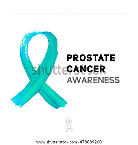 Colorful Prostate Cancer Awareness Ribbon Isolated Over White Background. Vector Poster.