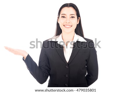 businesswoman portrait isolated on white.