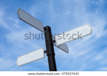 blank signs pointing in opposite directions