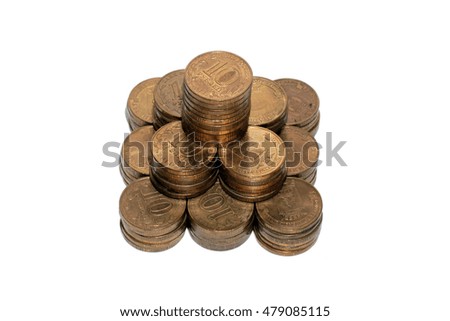 columns ruble coins