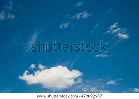 Fluffy clouds with blue sky in sunny day