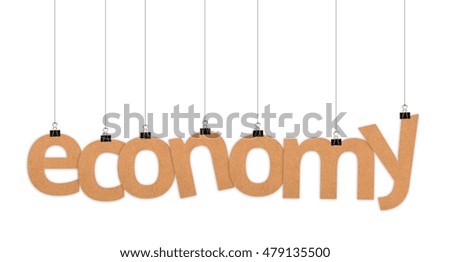 economy speech word hanging with strings